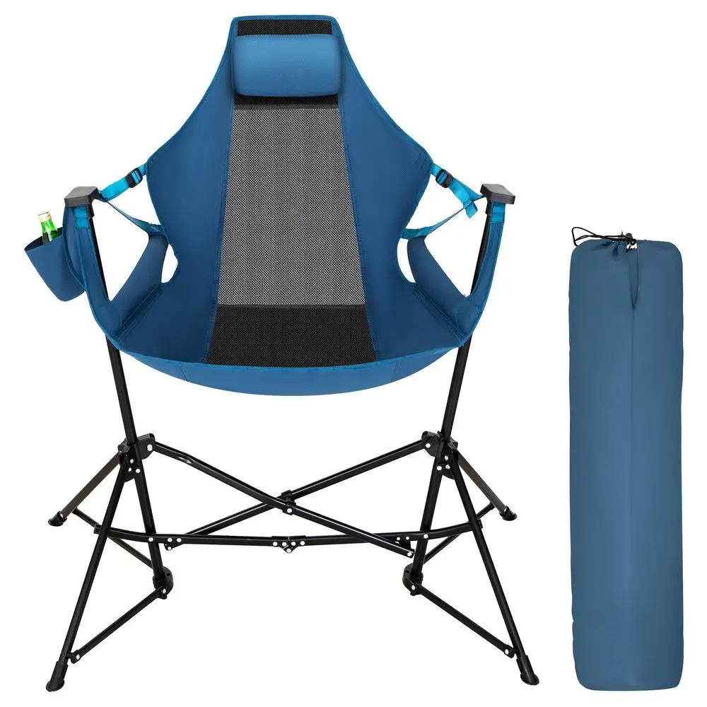 

CAMP Hammock Chair Portable Camping Chair Oversized Folding Rocking Chair with Headrest and Cup Holder for Travel, Picnic, Pati