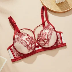 Sexy Hot Bra for Women Fashion Embroidery Lace Breast Collection Anti Sagging Bra Unlined Bra Women's Underwear FW6043