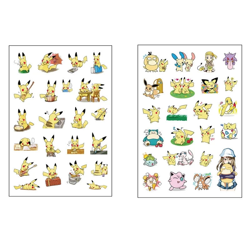 2/8PCS Pokemon Pikachu Kawaii การ์ตูน DIY สติกเกอร์การ์ตูนตัวเลขบัญชีมือสติกเกอร์วัสดุเด็กเช่นของขวัญวันเกิด