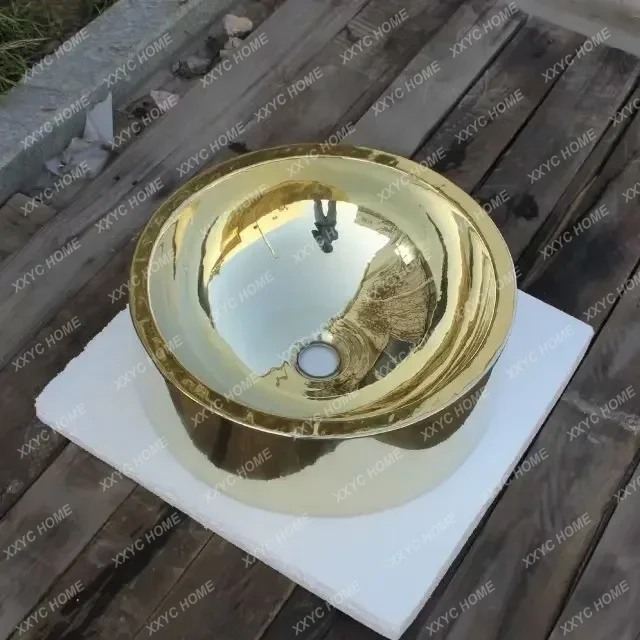 A  Copper washbasin basin, basin on the table, washbasin, washbasin, hotel and homestay bathroom, bathroom, art basin