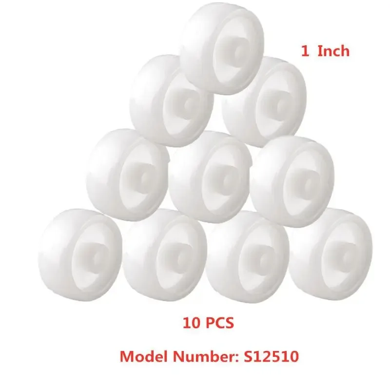 10 Pcs/Lot 1 Inch Single Wheel Light White Pp Plastic Small With Diameter 25mm Smooth Piece Folding Bed Pulley