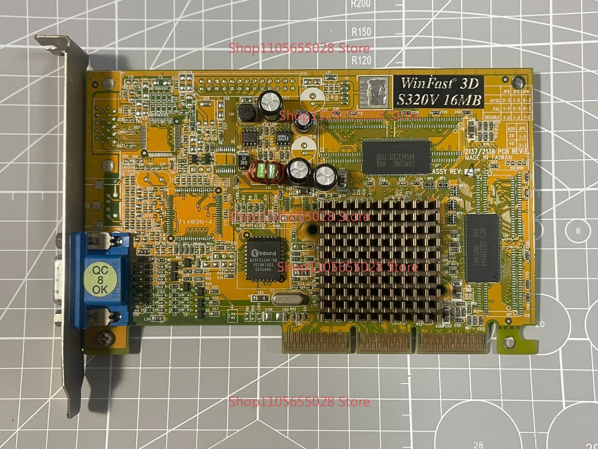 For Lidai winfast S320V antique AGP graphics card TNT graphics card 2127/2138