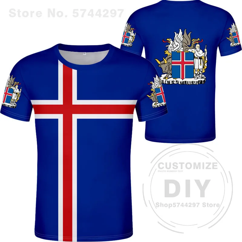 Iceland T Shirt Diy Free Custom Name Number Isl T-shirt Nation Flag Is Icelandair Icelandic Country College Print Photo Clothing