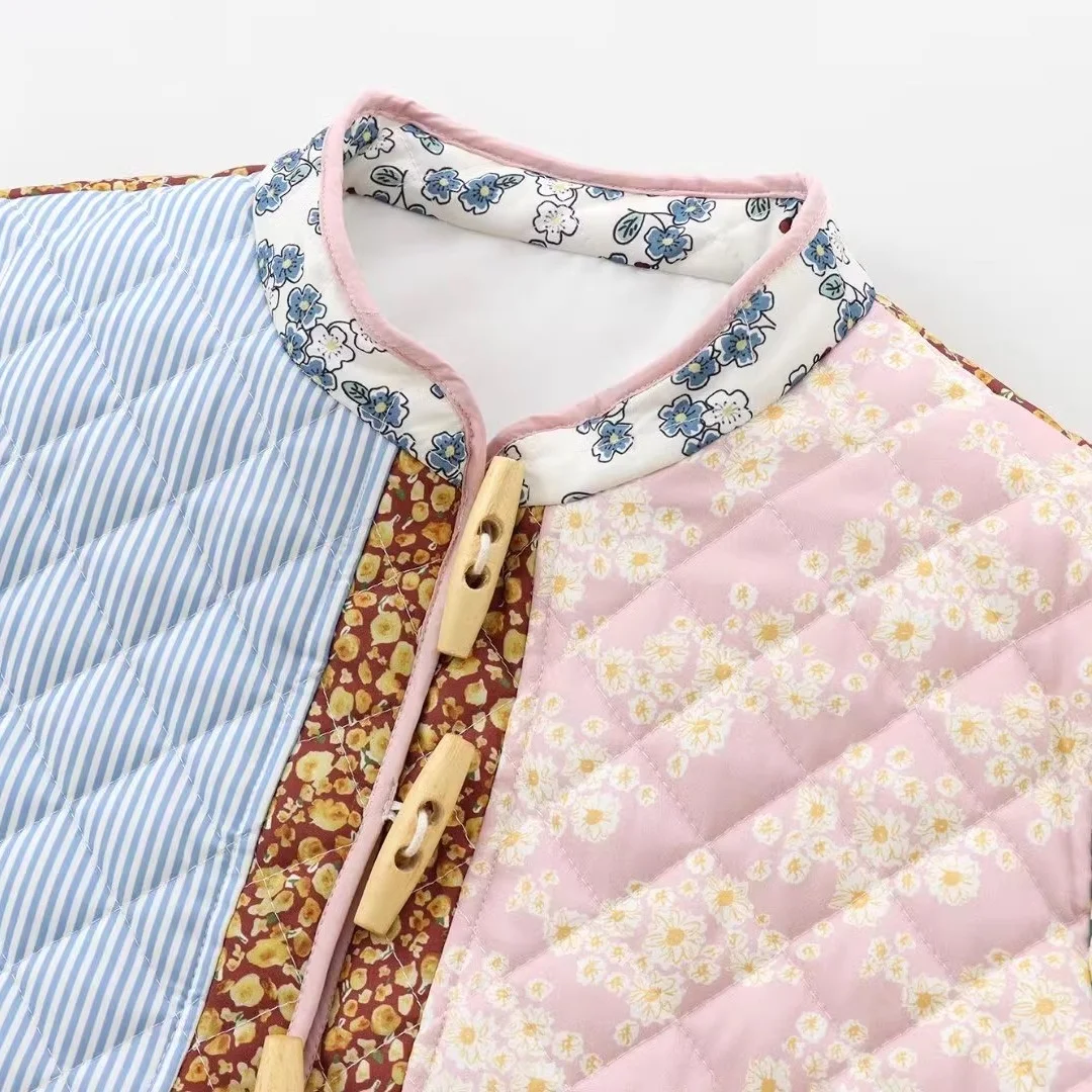 

JNLEAOG Autumn New Faion Casual Sle Patchwork Cotton Jaet Women's ort Outerwear Polyester Fiber Long Sve Button Cl...