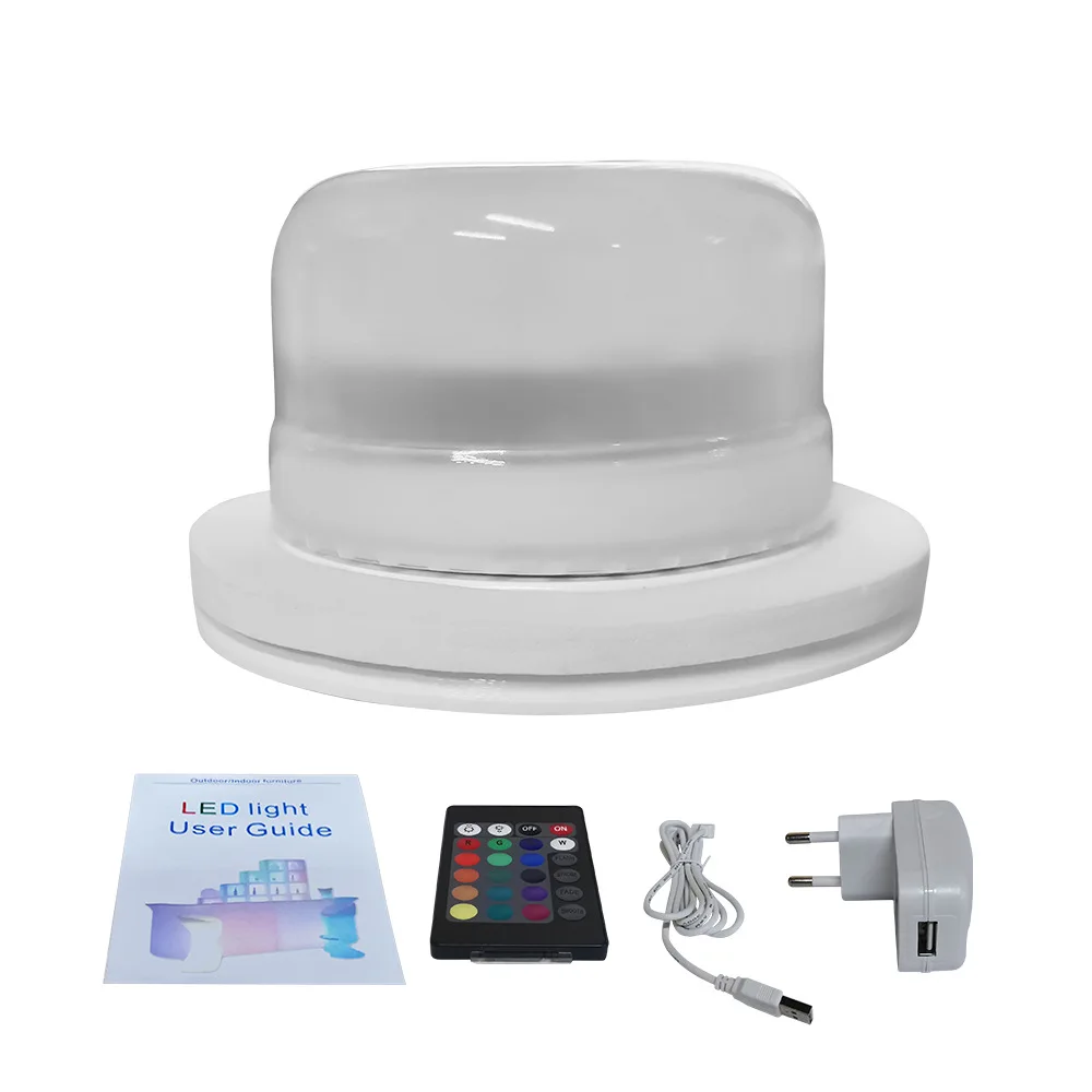 D85mm LED Wick 8pcs Lamp Beads Light For Luminous Furniture Ball Lamp Cube Wick Base Colorful With Remote Control Riq-CU001