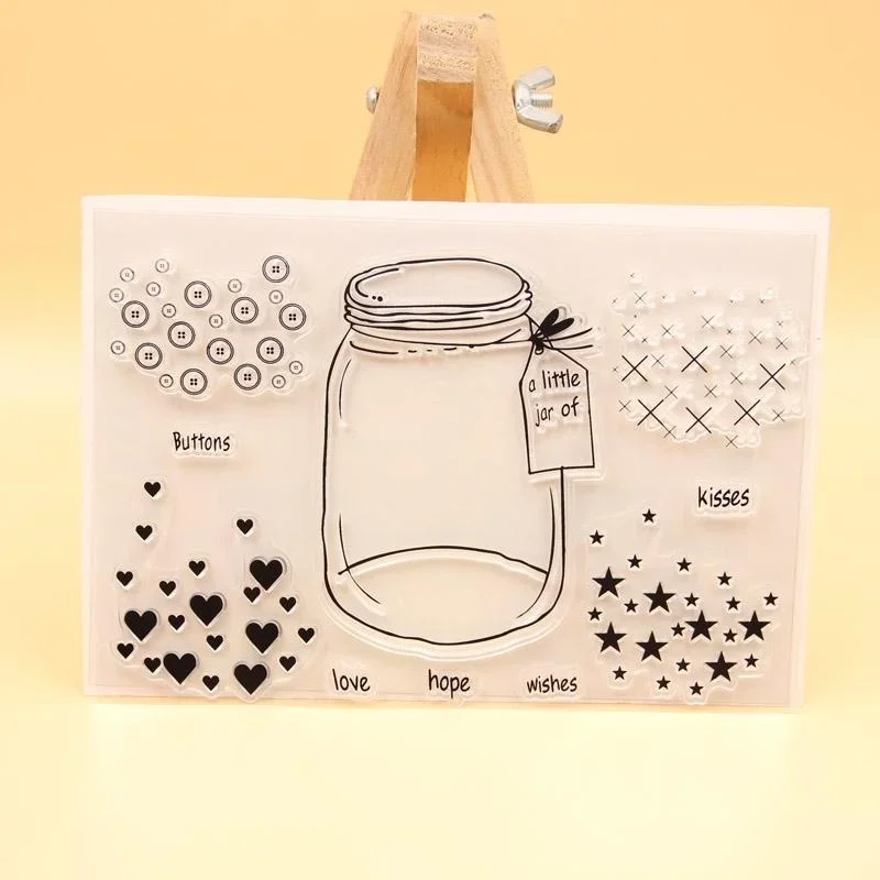 Bottle Transparent Clear Silicone Stamp for DIY Scrapbooking Photo Album Decorative Clear Stamp