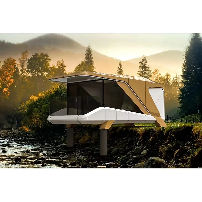 Casa pequeña portátil futurista del hogar móvil de la villa prefabricada de la habitación natural