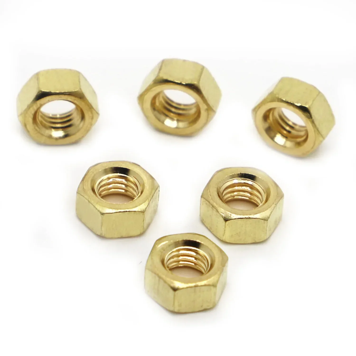 M1.6 M2 M2.5 M3 M4 M5 M6 M8 M10 M12 M14 M16 Vollmessing Sechskantmutter DIN934 – Detail 3