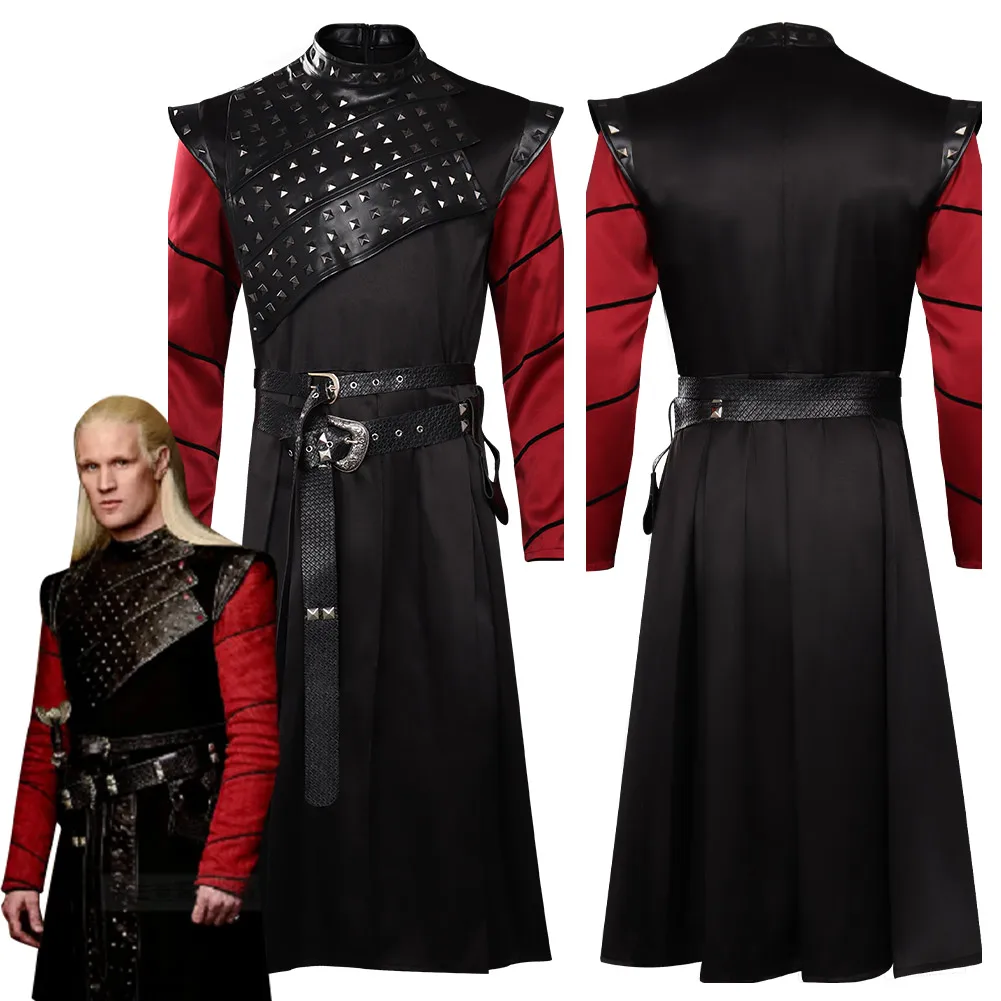 

Daemon Targaryen Prince Cosplay Costume Men Robe Belt Halloween Carnival Party Role Play Clothes Adult Character Disguise Suit