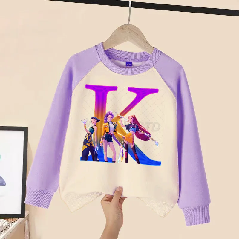 

Children's Clothing KPop Demon Hunters Fashion Casual Tops A-Z 26 Alphabet Printed Sweatshirt Funny Gift for Fans Girl Outfits