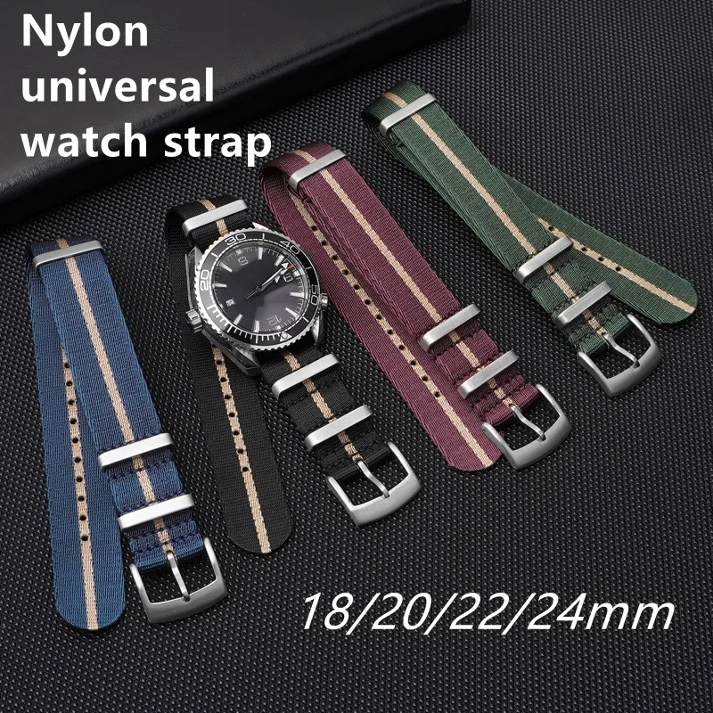 18mm 20mm 22mm 24mm Nylon nato watchstrap Universal watchband Canvas Bracelet for OMEGA SEAMASTER Tudor Seiko SPEEDMASTER Series