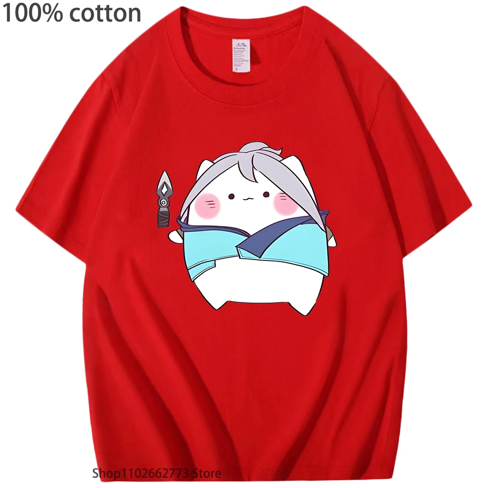 VALORANT – T-Shirts pour hommes et femmes, vêtements unisexes, graphique de dessin animé imprimé, Costume de jeu, 100% coton, vêtements Kpop