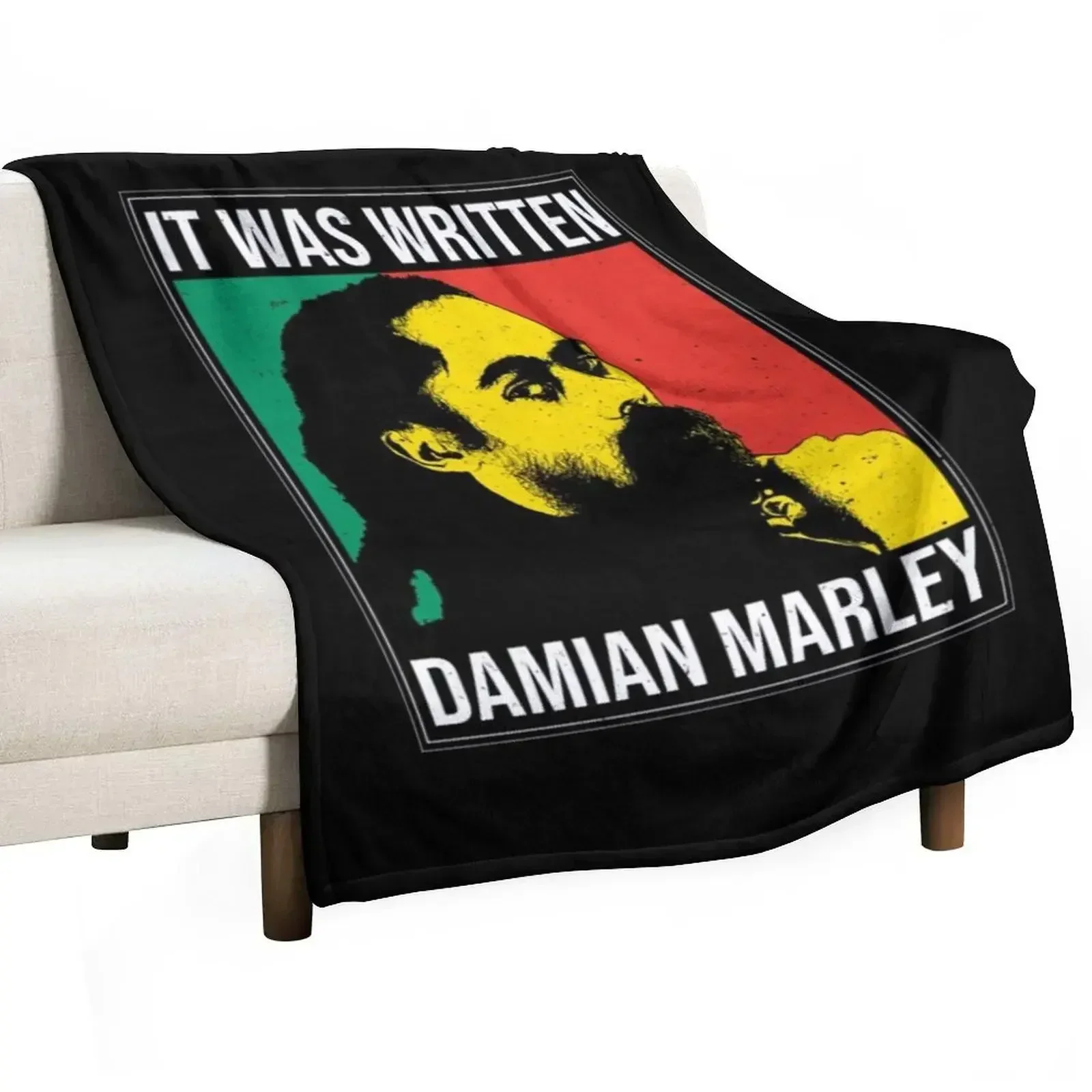Bob Marley T-Shirt Throw Blanket Warm Flannel Blanket for Couch Chair Bedroom