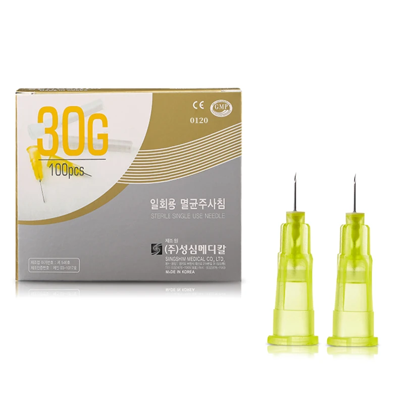 Agulha estéril descartável com ponta superfina, irrigador de dentes menores, peças indolores da pálpebra, 30G, 4mm, 25mm, 32G, 4mm, 13mm