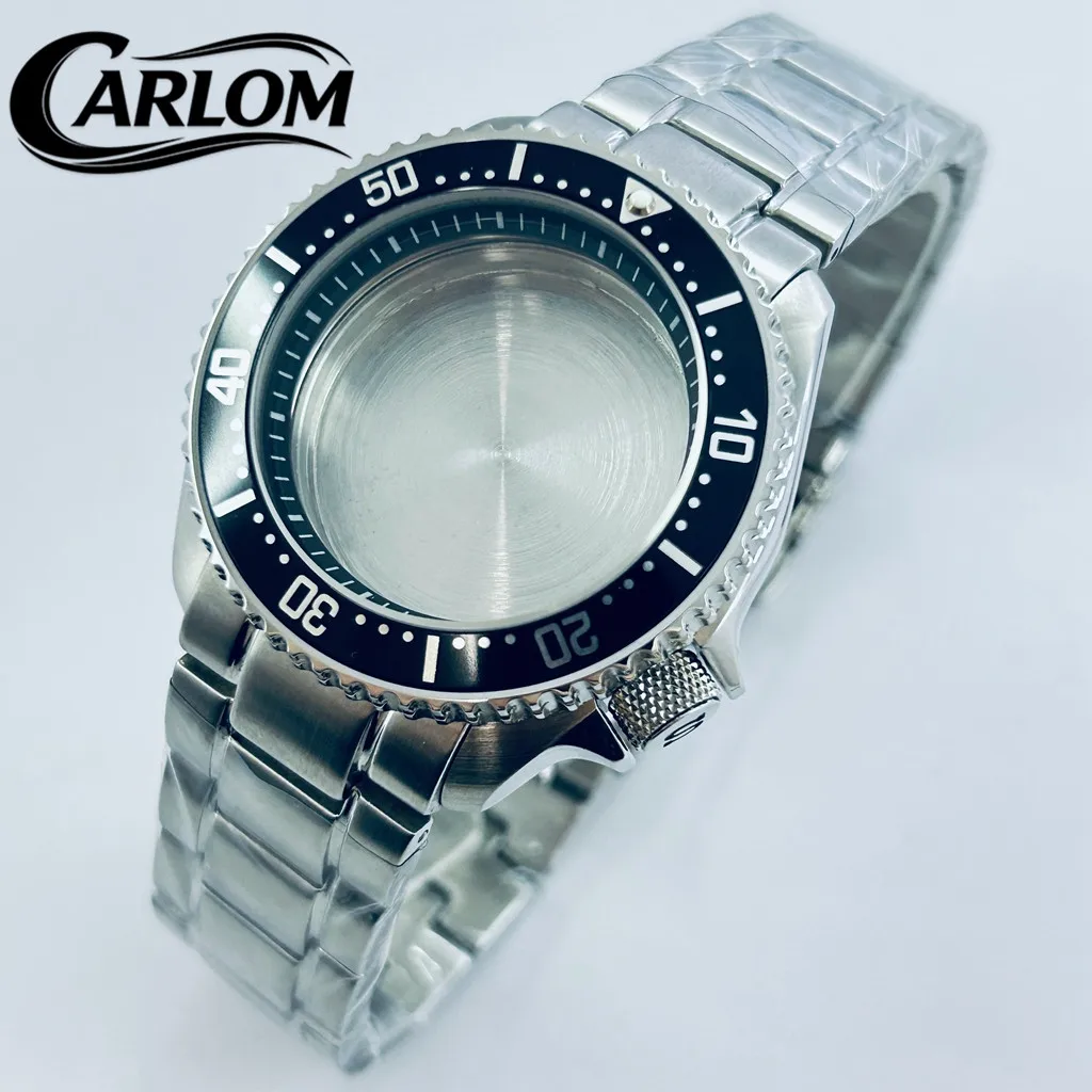 42mm NH Watch Case For NH34 NH35 NH36 NH38 NH39 NH70 NH72 Movement SKX007 S Crown 3.8 Crown Silver Solid Stainless Steel