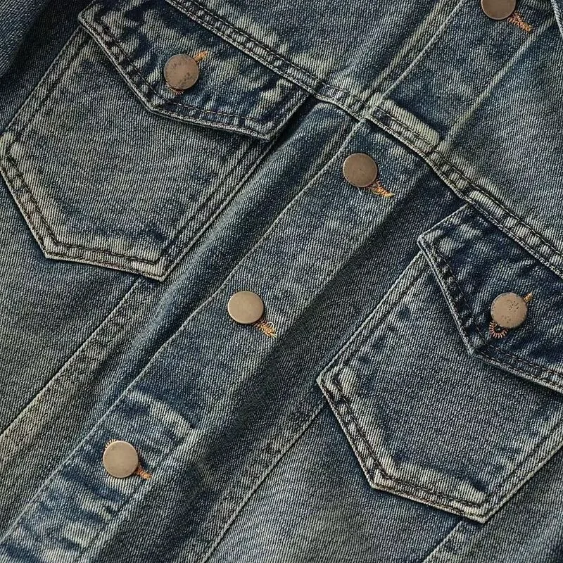 가을 봄 신상 무지 아메리칸 빈티지 스트레이트 데님 자켓 남성 캐주얼 루즈핏 스포츠 플러스 사이즈 코트