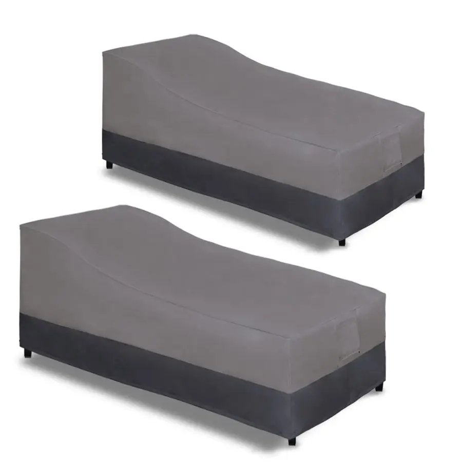 

Waterproof Outdoor Chaise Lounge Cover, Heavy Duty Patio Lounge Chair Cover, Windproof Outdoor Furniture Cover with Air Vent 2 P