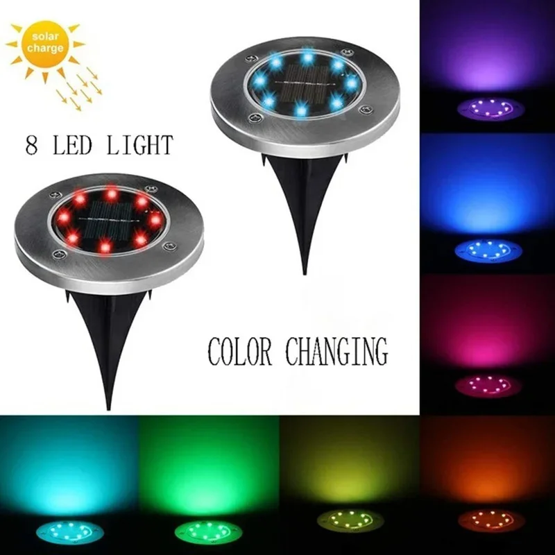 Spot lumineux LED solaire encastrable dans le sol, imperméable conforme à la norme IP65, éclairage d'extérieur, luminaire décoratif de plafond, idéal pour un jardin