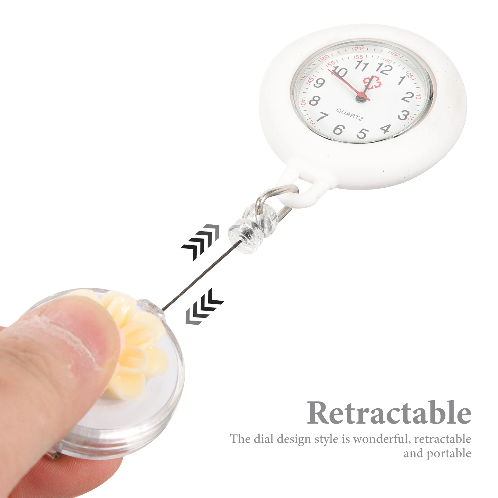 

Nurse Watch Clip on Retractable Pocket Watches for Nurses Digital Buckle Fob Lapel Portable Hanging