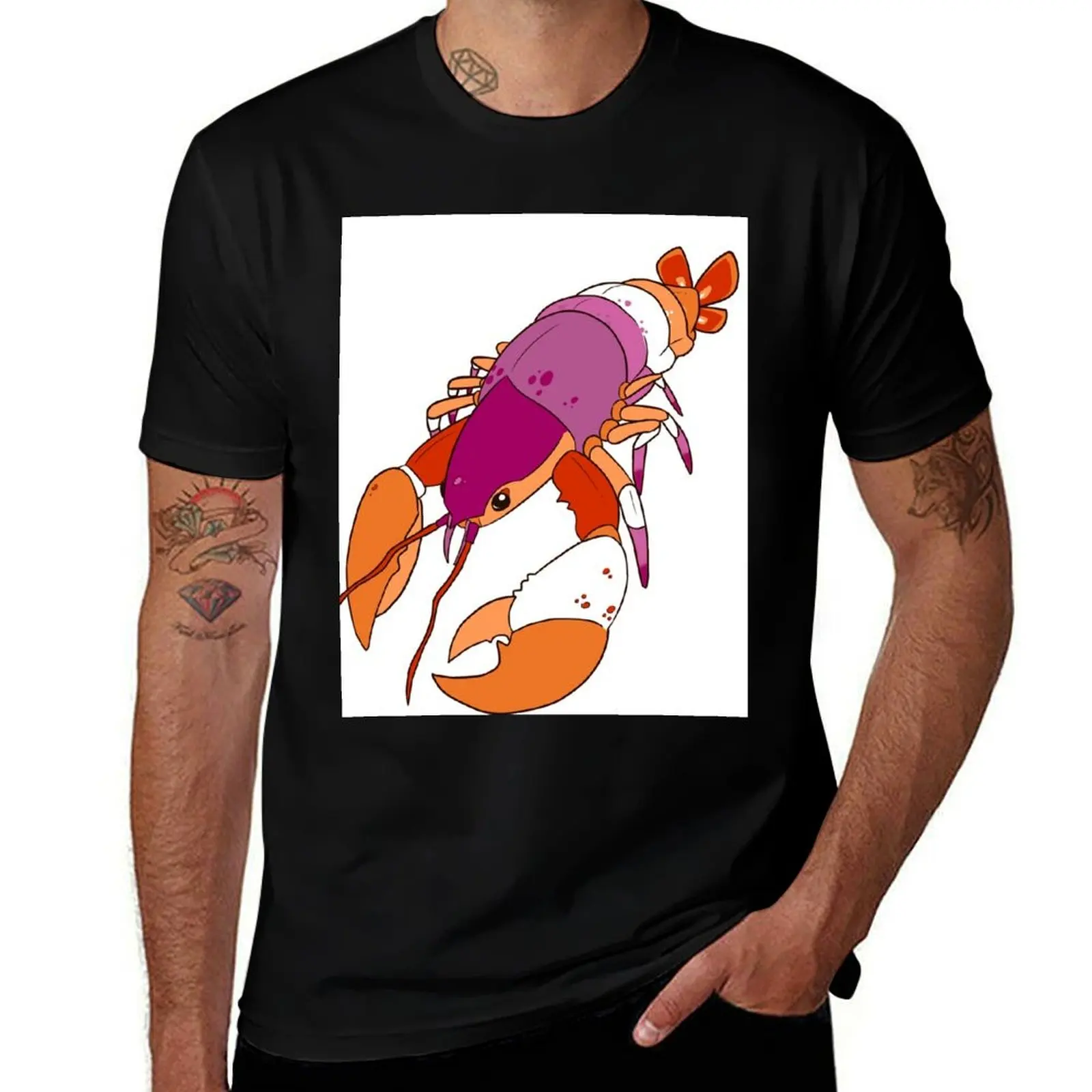

Lesbian Pride Lobster T-Shirt t shirts for man graphic vintage cotton t shirts high quality man t shirt summer T-Shirt