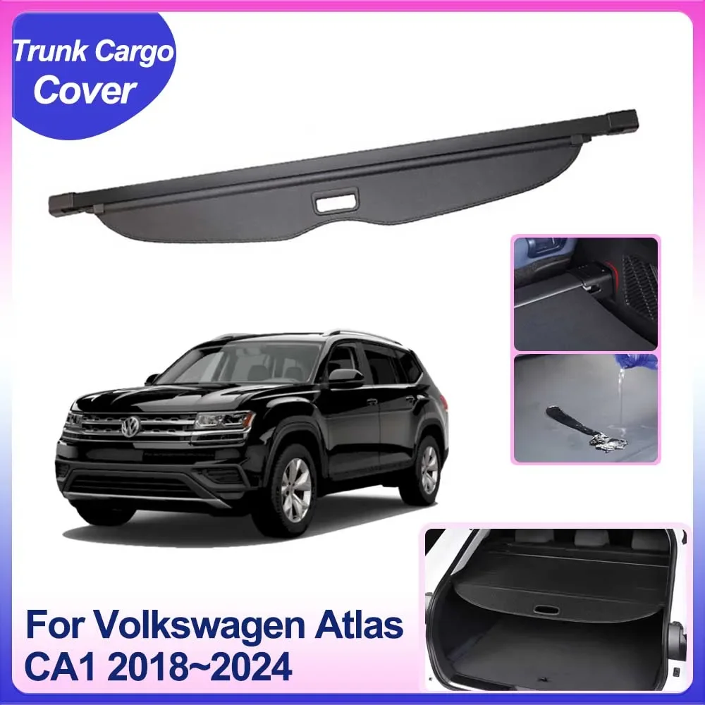 

Rear Trunk Cargo Cover for Volkswagen VW Atlas CA1 2018~2024 Car Privacy Shield Shade Luggage Partition Board Curtain Accessorie