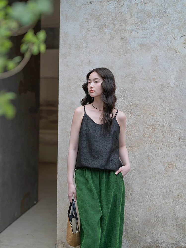 

Женская верхняя одежда YZ25XD606 из китайского шелкового шифона и марли, окрашенная растительными красителями, 26 момме, с узором «Черепаха»