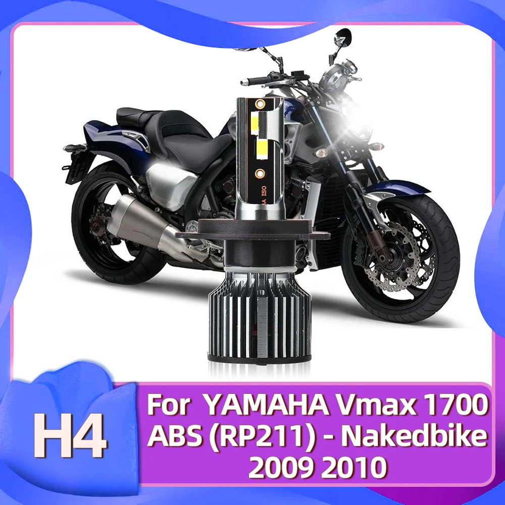 1Piece 7500Lm 50W H4 LED Motorcycle Headlight Bulb CSP Hi Lo Lamp 12V For YAMAHA Vmax 1700 ABS (RP211) - Nakedbike 2009 2010