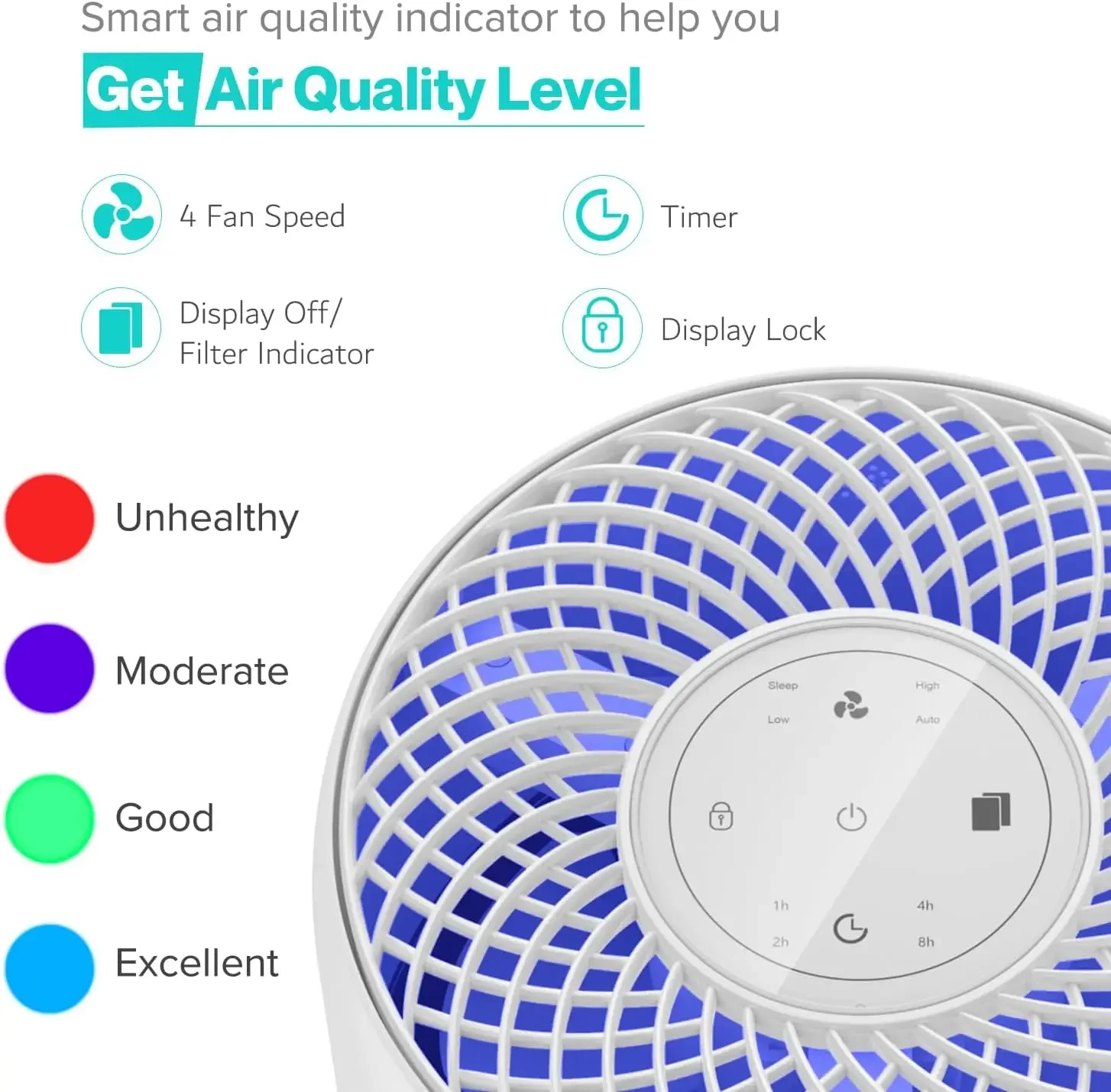 Air Purifiers for Home Large Room 1,086 sq ft Coverage with Air Quality Sensor Fragrance Sponge