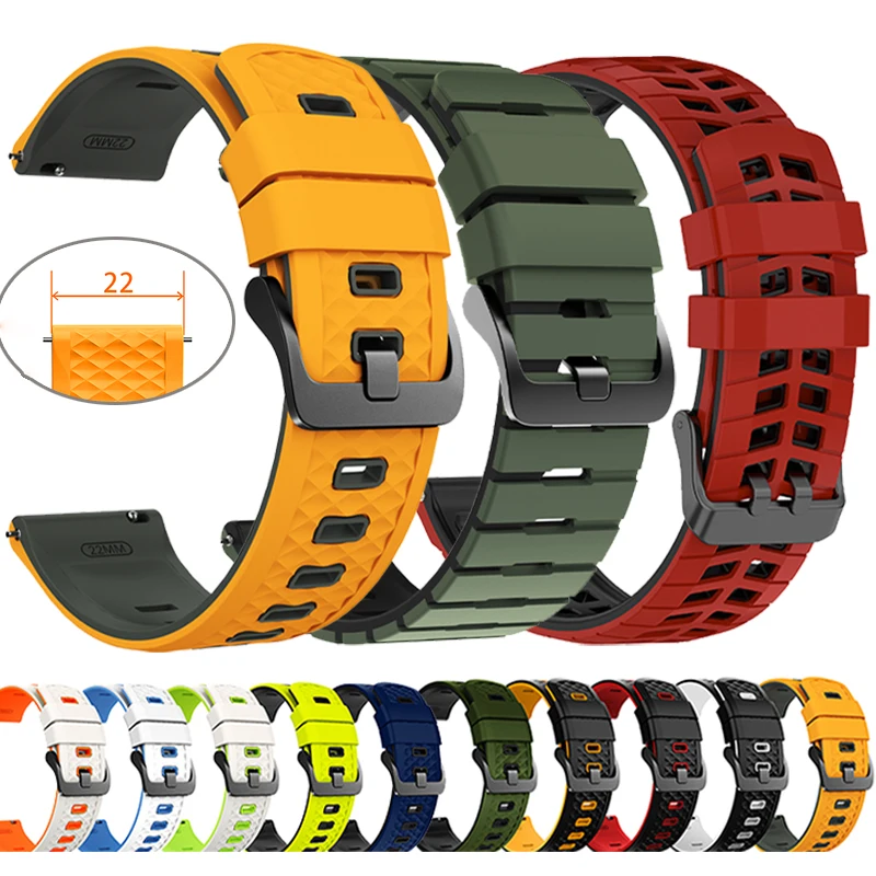 22mm Uhrenarmband für Samsung Gear S3 Frontier Classic/Watch 3 45mm 46mm Silikonarmband für HUAWEI GT6 GT 6 Pro 46mm Armband
