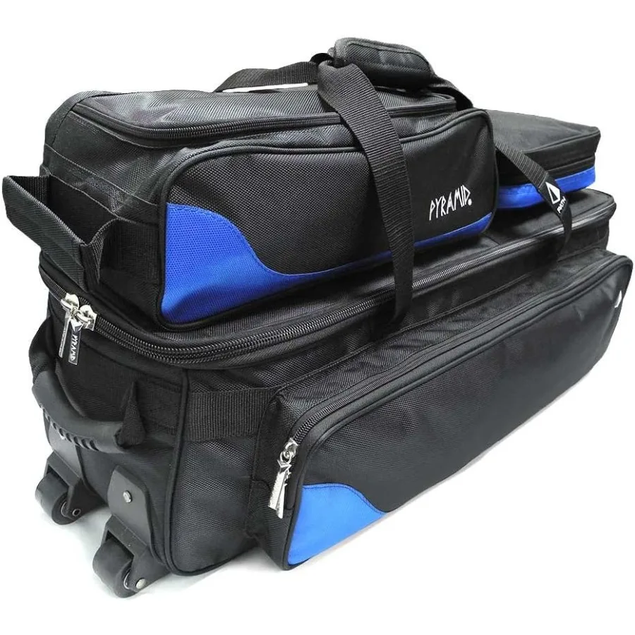 الهرم مسار الثلاثي حمل الأسطوانة بالإضافة إلى حقيبة البولينج مع حقيبة أحذية قابلة للفصل تناسب الرجال الأمريكي حجم 15 ملحق وجيب جانبي Lightw