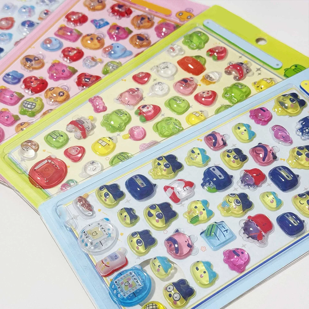 Pegatina 3d de Tamagotchi de dibujos animados Kawaii, pegatinas estereoscópicas de animales encantadores, pegatinas de decoración Diy, suministros ンو80)