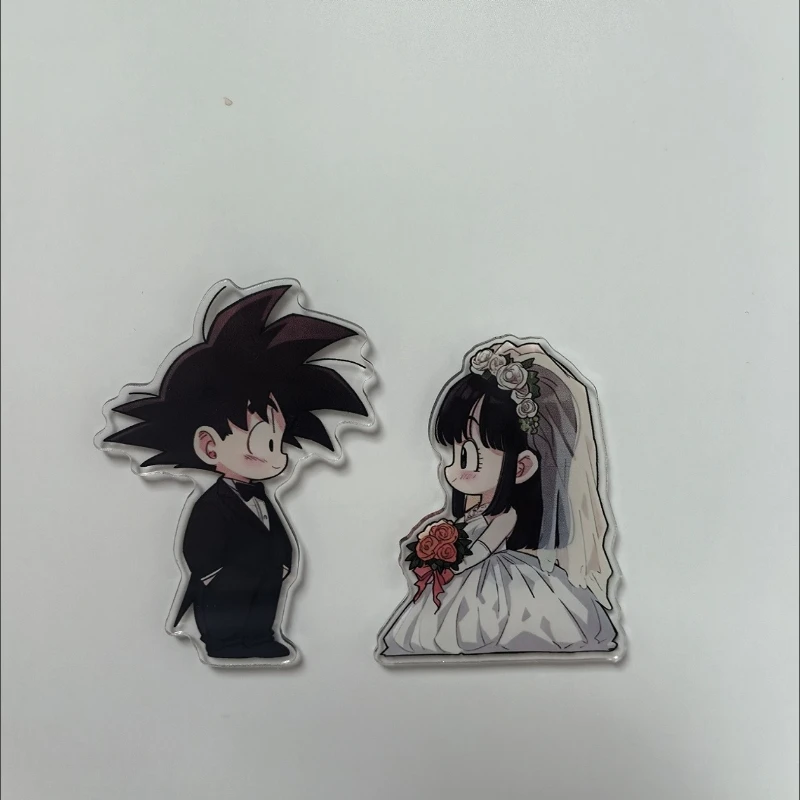 Dragon Ball cartoon cute wedding dress theme acrylic fridge magnet kawaii 2D magnetic charm anime merchandise wholesale view 6