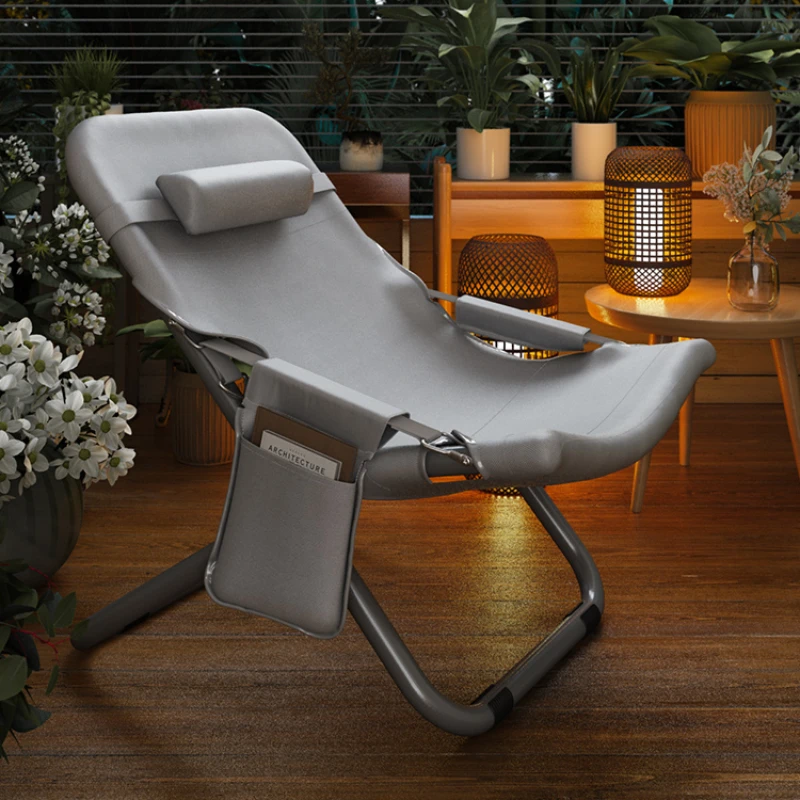 

Leisure Recliner Foldable Lunch Break Chair Office Nap Armchair Portable Balcony Lazy Sofa Moon Chair