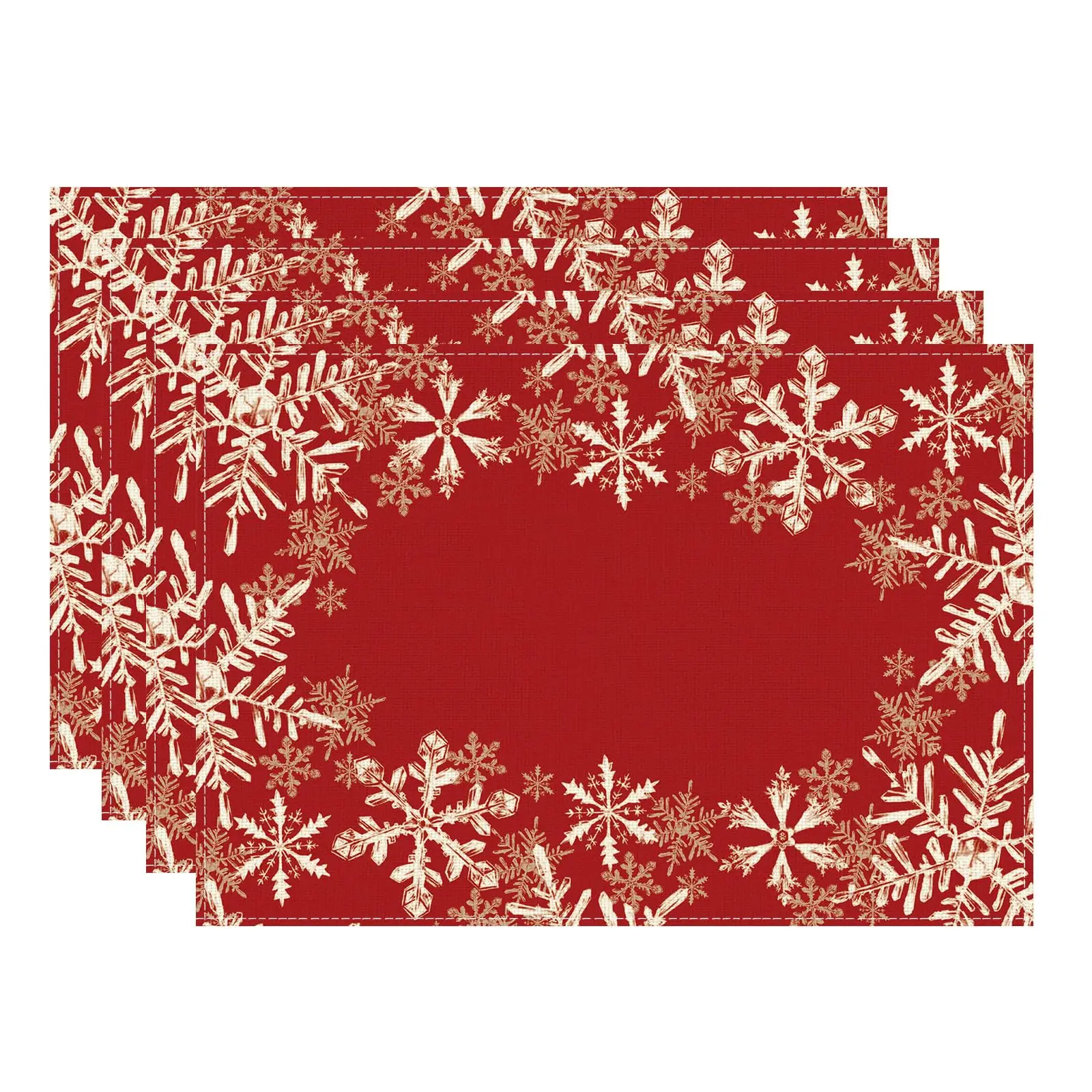 

Red Snowflakes Winter Christmas Xmas Placemats Table Mats for Party Home Kitchen Dining Table Decorations 12x18 Inch