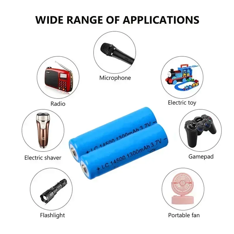 ใหม่ AA 14500 300Mah 3.7 V แบตเตอรี่ลิเธียมไอออน Li-Ion แบตเตอรี่สำหรับไฟฉาย Led ไฟหน้า