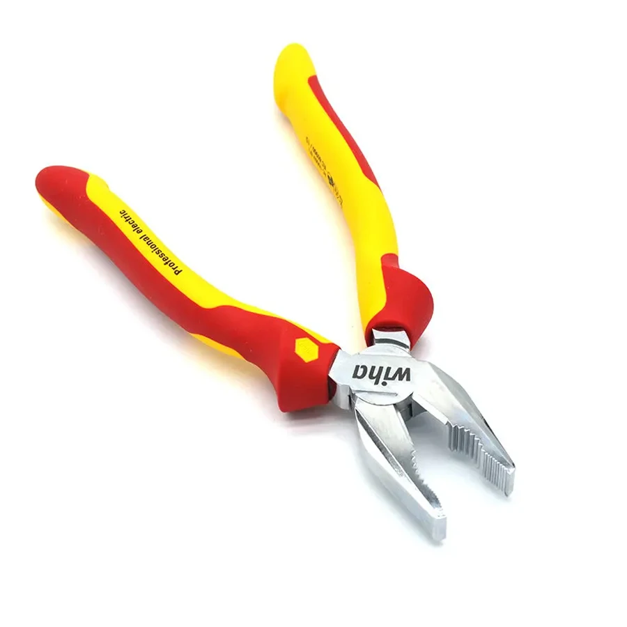 WIHA Insulated Combination Pliers 1000V VDE Professional Electric with DynamicJoint and OptiGrip 26711