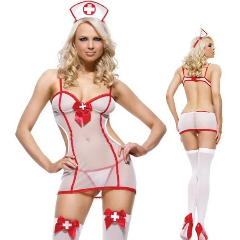 

Adjustable Breathable Lace Uniform Temptation Role Extreme Temptation Nurse Uniform Jumpsuit