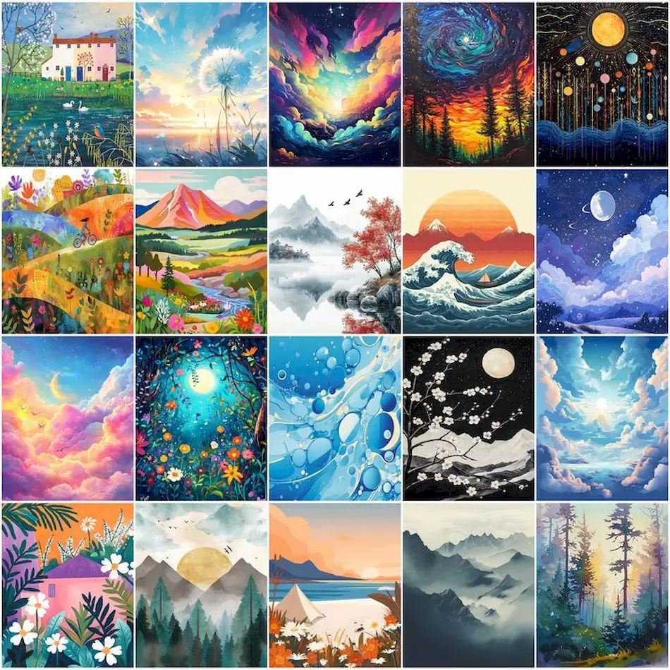 جاتيزتوري الطلاء بالأرقام على قماش الكبار التلوين مشهد تجريدي بسيط لتقوم بها بنفسك طقم الطلاء مؤطرة جدار الفن ديكور الغرفة الحديثة #1