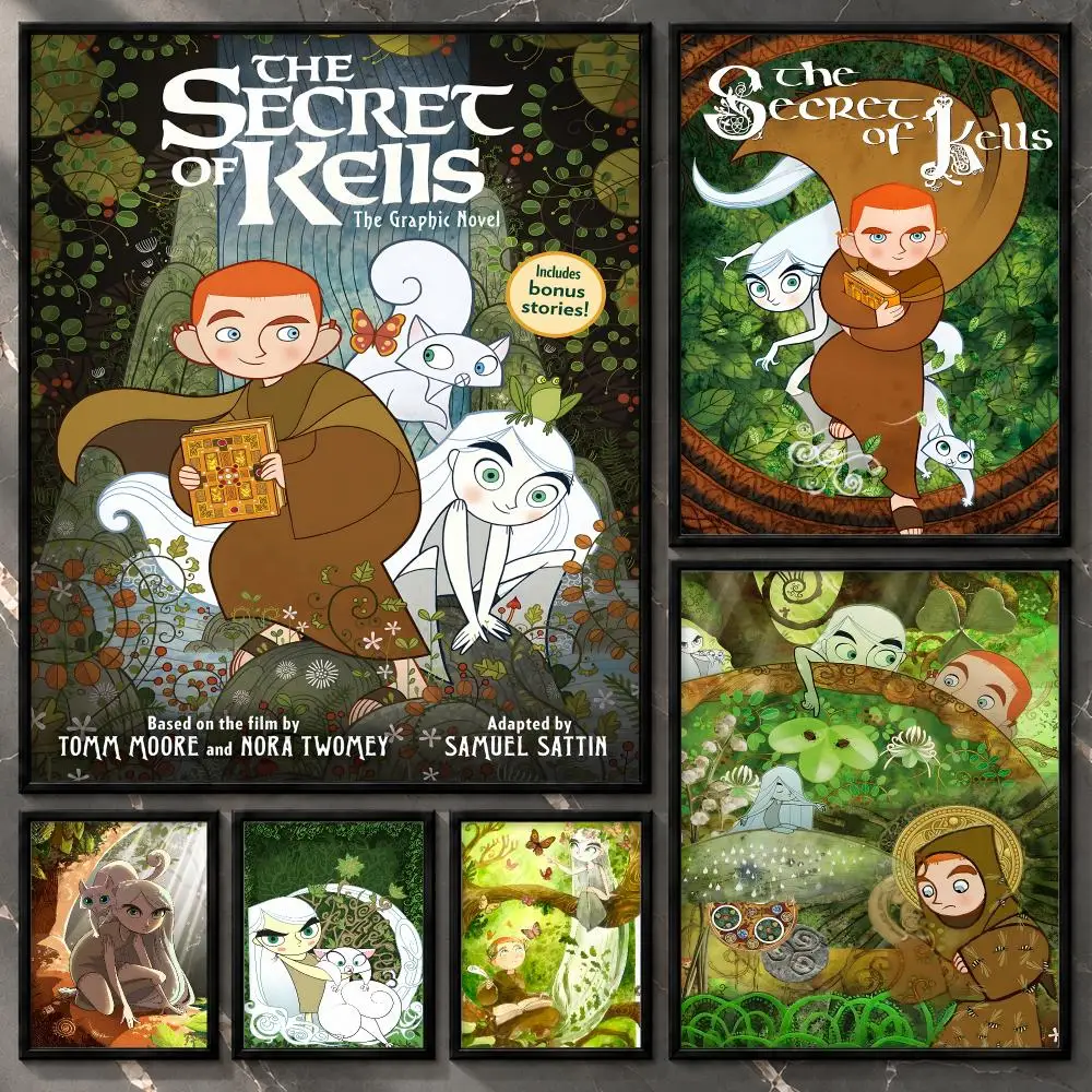The Secret of Kells Celtic Folklore Hand-Drawn Fantasy Animation Poster Aesthetic Unframed Wall Prints for Bedroom & Living Room