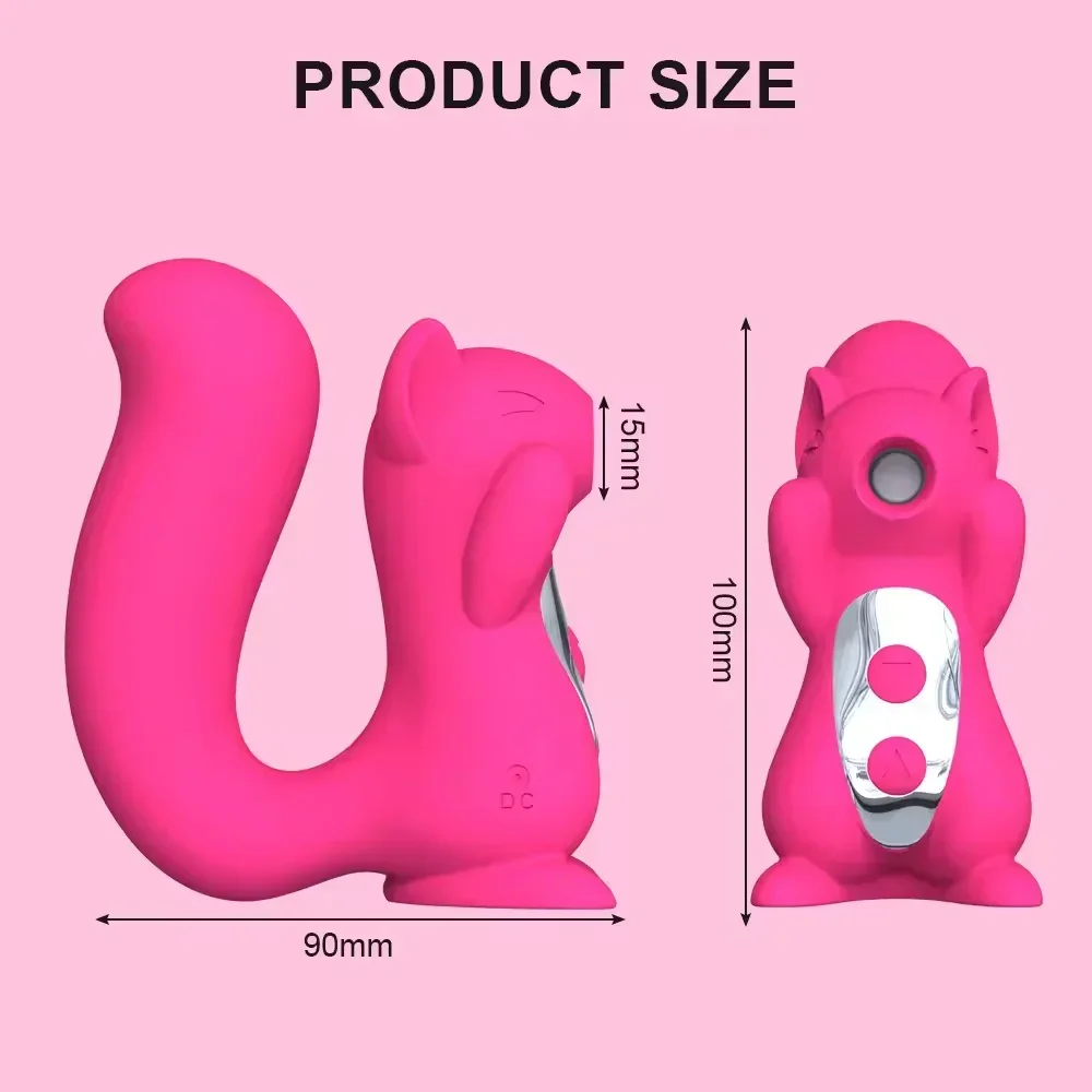 Kiss/Squirrel Shake Heating Silent Waterproof Vibration Stimulation Mode Soft Silicone Portable Multi-Function Massager