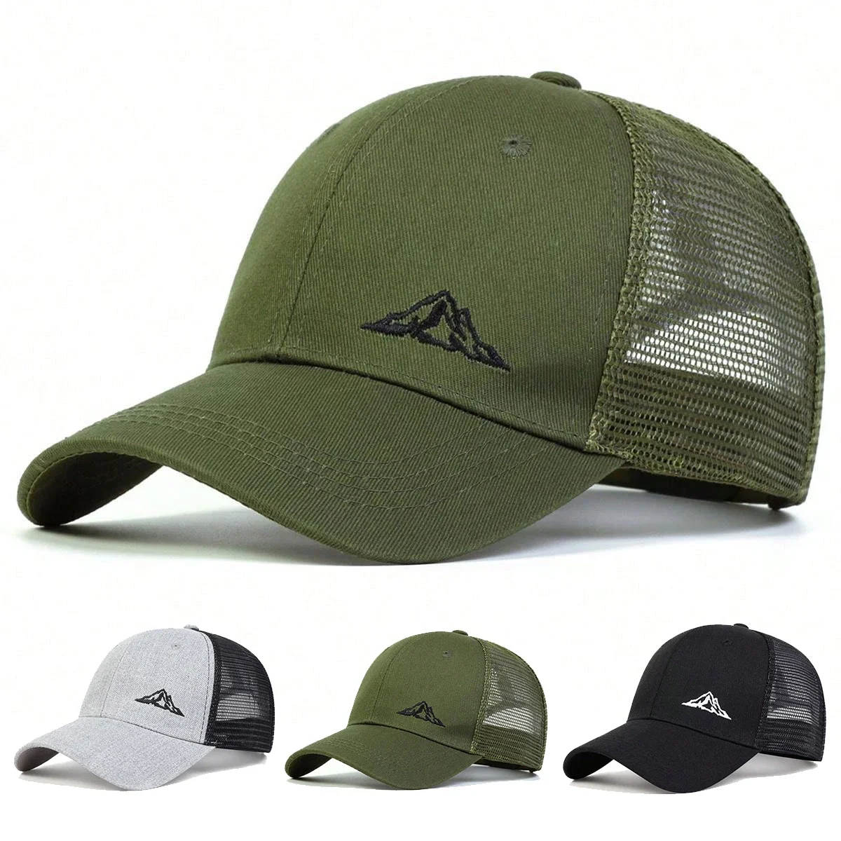 Unisex Mountain Range Embroidery Baseball Net Caps Spring and Summer Outdoor Adjustable Casual Hats Hip Hop Cap Sunscreen Hat