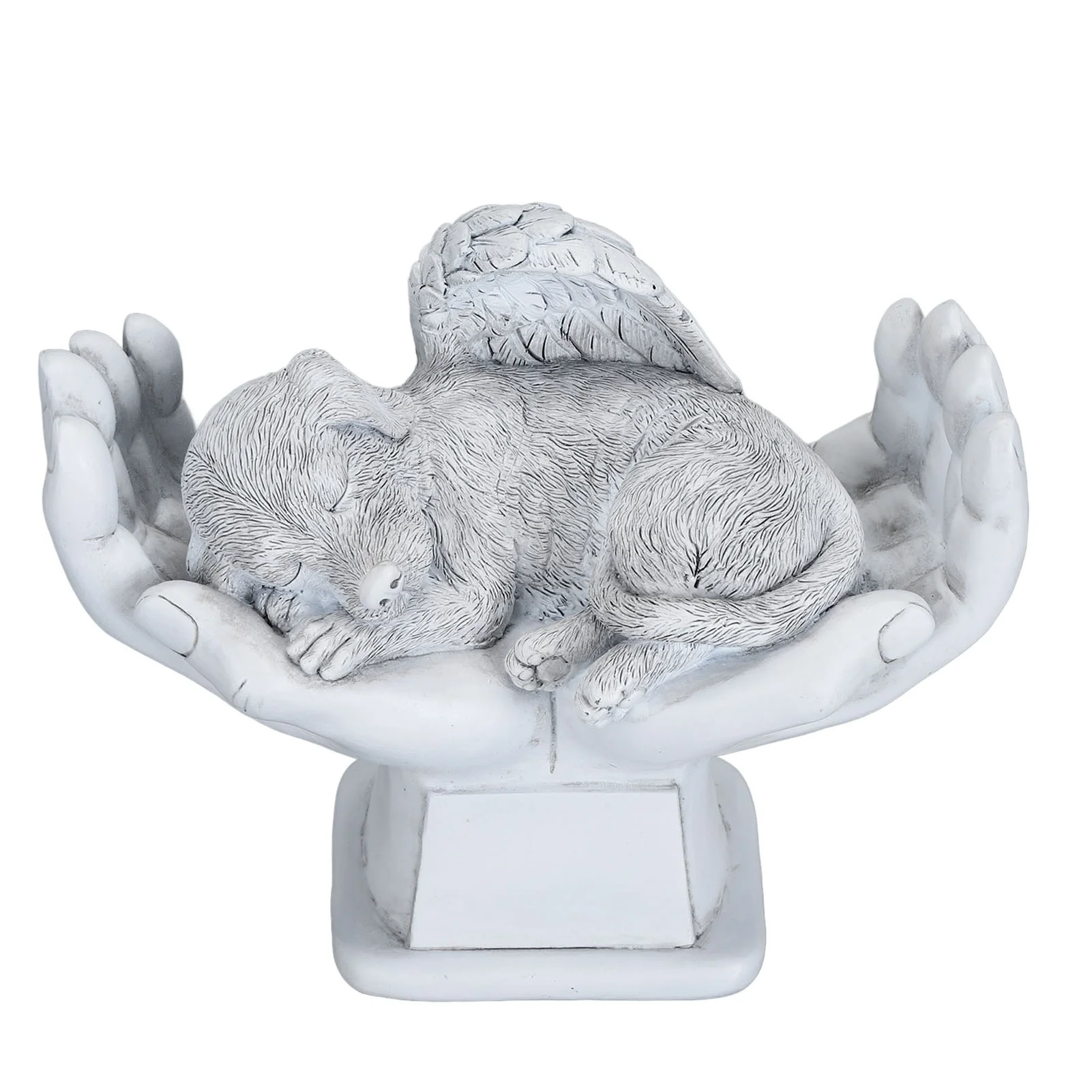 

Pet Memorial Statue Outdoor Garden Decor Ornament Angel with God Hands Gravestone Dog/Cat