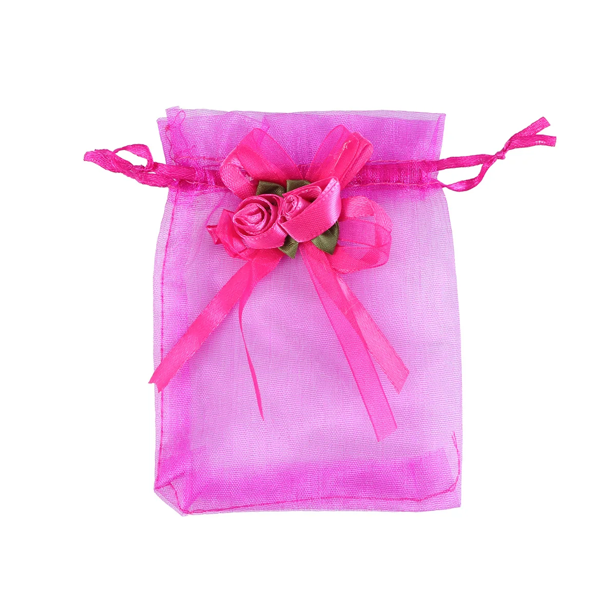 

12 Pcs Gauze Gift Bags Mini Storage Flower Pouches Packaging C y Net Yarn Beautiful Bow Non Toxic Wedding Birthday