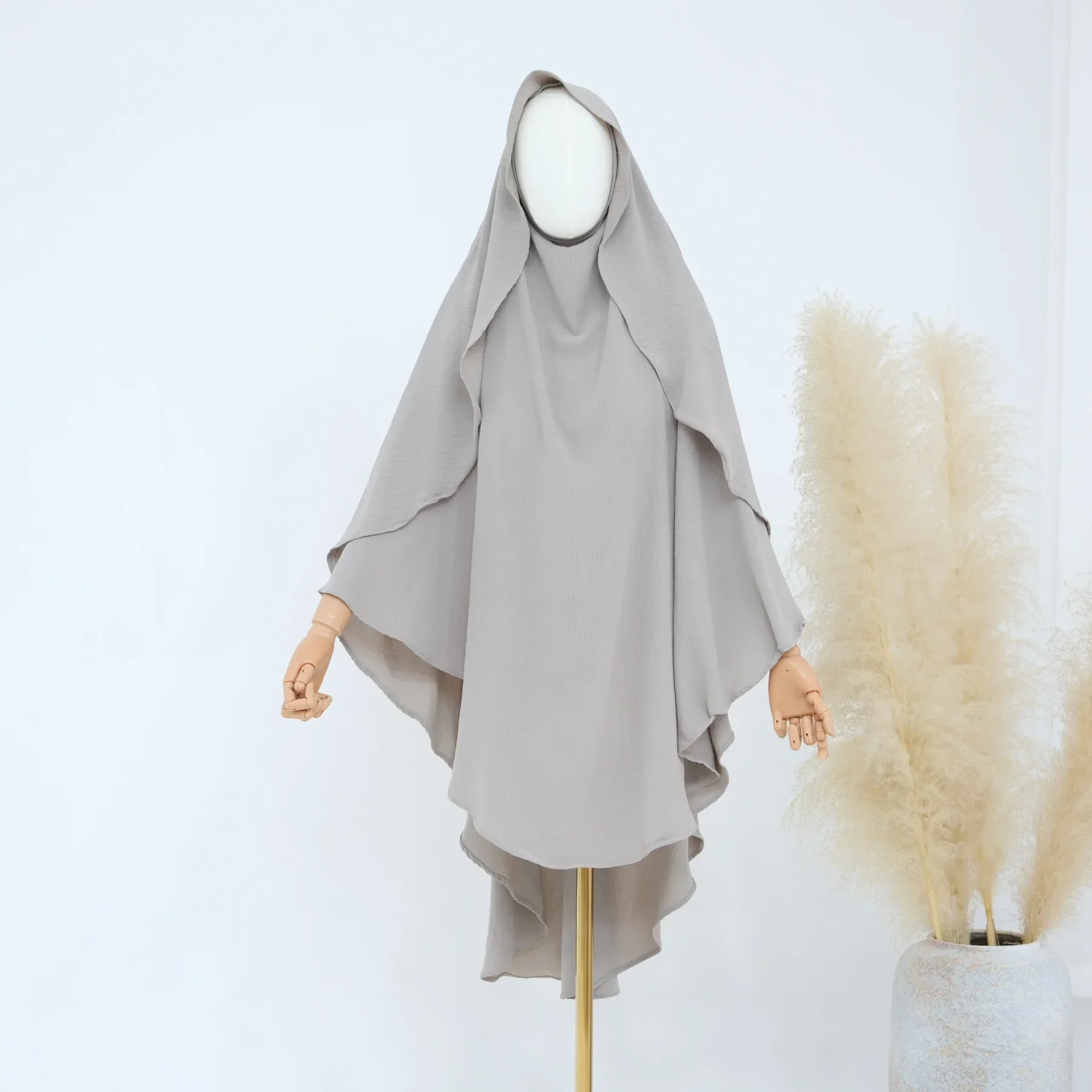Langer Khimar Overhead Hijab Schal Einteiler Amira Gebetskleidungsstück Kaftan Eid Ramadan Türkei Dubai Islamische Burka Kopfschmuck Kleidung