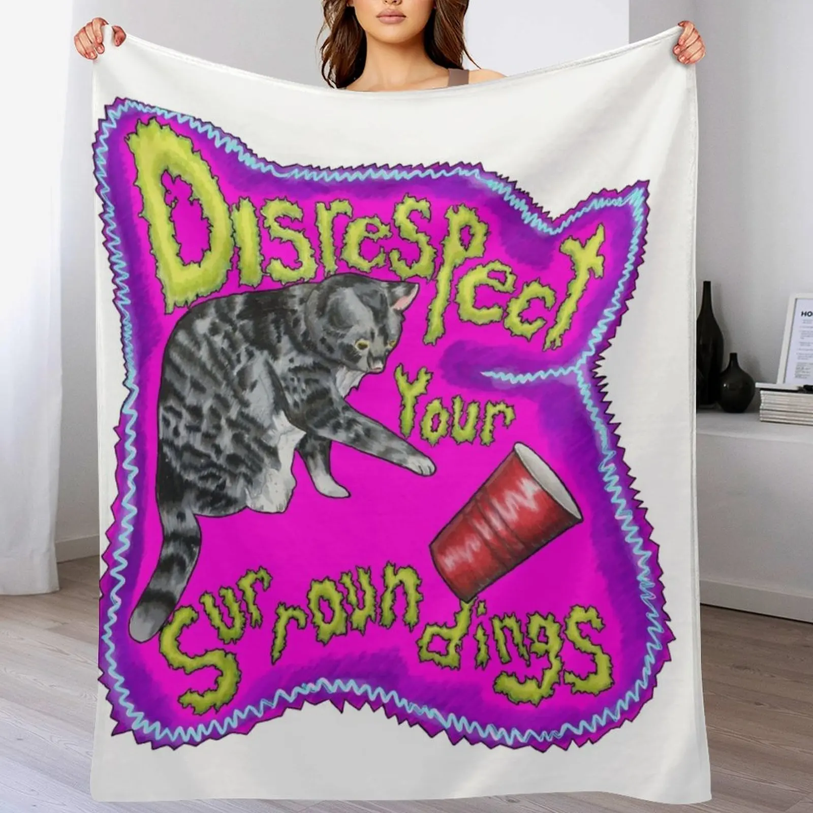 

Disrespect Your Surroundings Throw Blanket Warm Napping Blanket for Office Couch Bed