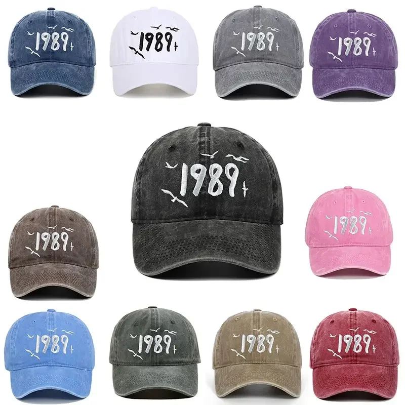 America Vintage 1989 Hafty Unisex Fans Peaked Cap Casual All Match Slim Face Women Visored Cap Spice Girls Baseball Cap