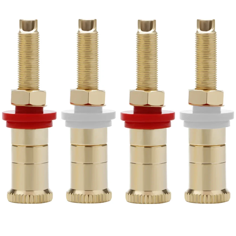 4pcs/set BA1114 Gold Plated Copper Speaker Binding Posts Terminal Connectors WBT style amplifier terminals connector Plug HIFI