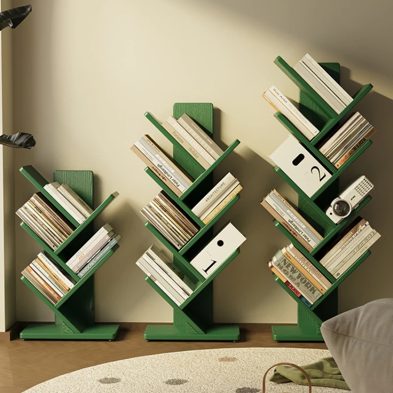 New Solid Wood Bookshelves, Home Floor Standing Bookshelves, Corner Bookshelves, and Tree Shaped Children's Picture Bookshelvess