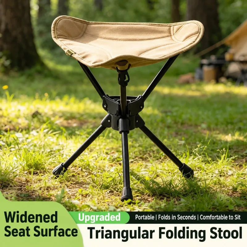 360 Degree Rotating Tripod Stool Ultralight Portable Folding Chair Anti‑Slip Lightweight Seat for Fishing Camping Hiking Picnic
