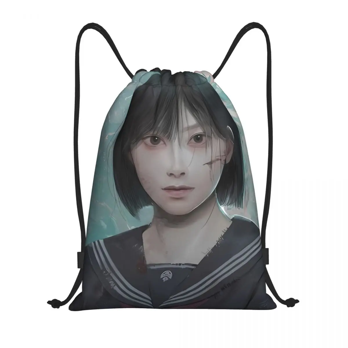 Silent Hill F Game Hinako Drawstring Bags Sports Backpack Gym Sackpack String Bags for Working Out